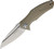 Kershaw Natrix Folding Knife Tan 3.25 Inch Plain Stonewash Wharncliffe Front Open