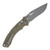 Microtech Amphibian Fluted OD Green Folding Knife 3.9in Drop Point