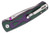 Kizer Fighter Green and Purple Folding Knife 3.19in Satin Drop Point