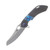 153M Olamic Wayfarer 247 S90V Mouflon Satin Blade Dark Blast Titanium Resin Composite Inlay Ti Blue Ano Accents Handle