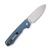 Vosteed Raccoon FOLDING KNIFE BLUE Micarta PLAIN STONEWASH DROP POINT