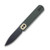 Vosteed Corgi Green 2.99 Inch Plain Black Stonewash Drop Point