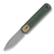 Vosteed Corgi Folding Knife Green 2.99 Inch Plain Stonewash Drop Point Front Open