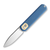 Vosteed Corgi Folding Knife Blue 2.99 Inch Plain Satin Drop Point Front Open