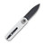 Vosteeed Corgi White 2.99 Inch Plain Black Stonewash Drop Point