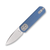 Vosteed Corgi Pup Folding Knife Blue 2.37 Inch Plain Satin Drop Point Front Open