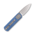 Vosteed Corgi Pup Folding Knife Blue 2.37 Inch Plain Satin Drop Point Back Open