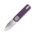 Vosteed Corgi Pup Folding Knife Purple 2.37in Plain Satin Drop Point Front Open