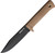 Cold Steel SRK Compact Black Tuff-Ex Coated SK5 Carbon Steel Clip Point Fixed Blade Desert Tan Kray-Ex Handle