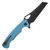 Dead Reckon Ridgeback Folding Knife 4.12in Black SbNi 3V Wharncleaver/Hard Ano Turquoise