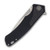 Petrified Fish Pub Black Folding Knife 3.7in Satin Drop Point Blade