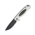 PETRIFIED FISH Stamp Linerlock Flipper Black Stonewashed D2 Drop Point Blade White G10 w/ Carbon Fiber Inlay