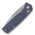 Asher Knife Co Spiro Crossbar Blue 3.2in Plain Stonewash Drop Point