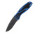 Kershaw Blur Assisted Blue Folding Knife 3.4in Damascus Drop Point