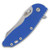 Hinderer XM-18 Folding Knife Blue 3.5 Inch Plain Stonewash Skinner Front Closed