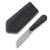 Jack Wolf Midnight FIX edc Fixed Blade Knife Black Linen Micarta