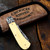 Crouch Knives Trapper with Doug Ponzio Damascus Pouch Back
