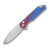 V3549OP Kizer Assassin Nitro V Blade Red & Blue Anodized Aluminum Handle