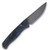 SRM Knives 255L Folding Knife Black Blade/Blue and Black G-10