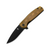 Kizer Gemini Folding Knife Bronze PEI 3.12 Inch Plain Black Drop Point