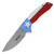 Wartech Texas Flag Folding Knife 3.25in Plain Drop Point