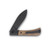 Finch Knives Pipeline Olivewood Flipper 3Inch Black SW Drop Point