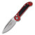 Microtech LUDT Gen III Red Auto Knife 3.5in Plain Stonewashed Drop Point