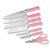 Hen & Rooster 8 Piece Block Set Acrylic Block Stand PINK HANDLES