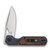 Kizer Mini Militaw Mikuruti Wood Black G-10 2.82in Plain Satin Drop Point Back Open 2