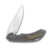 Olamic Wayfarer 247 Folding Knife 173B Satin S90V Bowie Stonewash Titanium with Filework