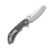 Olamic Wayfarer 247 Folding Knife 180C Satin S90V Mouflon Stonewash Titanium Partial Waveform