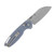 Tenable Knives Model 6 Blue Micarta Handle Stonewashed 14C28N Blade T1022V6