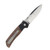 Pro Tech Auto Terzuola ATCF Black Handle With Maple Burl Inlays 3D Ti Clip Mike Irie Hand Ground Blade Mosaic Button Satin Hardware
