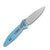 Microtech Socom Elite Turquoise 4in Stonewash Plain Clip Point Blade