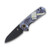 Kizer SMKW EXCLUSIVE Lieb "God Of Thunder" L/L UV Print G10 2.38" Blk Ti Drop Pt