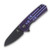 Kizer SMKW EXCLUSIVE Lieb "Bishop" L/L UV Print Purple G10 2.38" Black Ti Drop Pt
