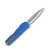 Microtech Cypher II OTF Double Edge Auto Knife Blue 3.5in SW Serrated Blade