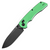Tenable Knives Kryo Green 3.58 Inch Plain Blackwash Drop Point