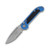 Microtech LUDT Gen III AUTO Blue Folding Knife 3.5in Stonewash Drop Point Part Serr