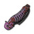 Szco 5" Skull Talon Assisted Open Folder Purple Red Clip 300308PU