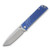 Medford The Antik S45VN Tumbled Tanto Blade Blue Handle Standard Hardware/Clip MK2144TT-37A2-TSCS-BN