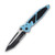 Microtech Socom Elite T/E Black Partial Serrated Turquoise Aluminum AUMT1612TQ
