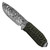 Takumitak Takumi Olive Drab Paracord Wrapped Handle Damascus Acid Etched 3Cr13 Blade TKF103GN-CS