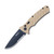 Boker Plus Strike Automatic Knife Black Drop Point Serrated Desert Tan