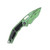 Heretic Knives Medusa Auto Knife Cel Shade Toxic Green 3in Recurve Tanto Blade