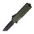Tekto A2 Badger OTF Auto Knife Aluminum OD Green 1.85in Black Plain Tanto