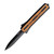 Tekto A7 Zastava OTF Automatic Knife Black Coated Dagger Brown Wood with Black Accents AUTKA7R-T6WBR-S35BK4-A1
