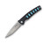 Mcusta MC-4 Katana Folding Knife Black-Blue Al 3.5in VG-10 Core San Mai Blade MC-41C