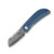 Mcusta MC-21 Petit Damascus Folding Knife Blue/Black Micarta MC-212D