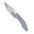 Orbital Knives Callisto Blue 3 Inch Plain Stonewash Clip Point